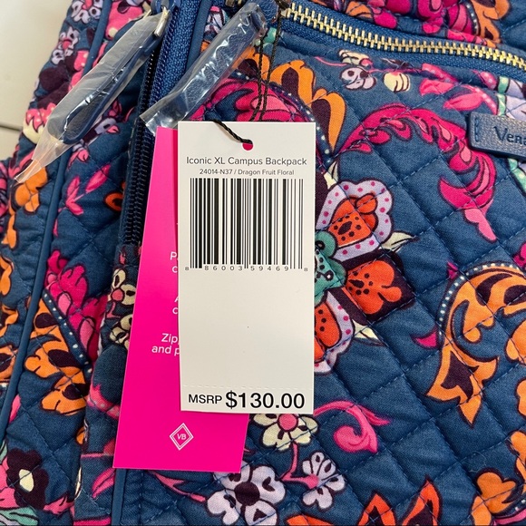 Vera Bradley XL Campus Backpack Dragon Fruit - Picture 3 of 10